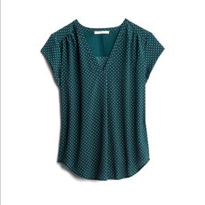 Forest Green V-neck Blouse by Fun2Fun